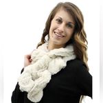 Elegant Cream Faux Fur Scarf Tan Photo 0