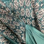 Max Studio Dress Smocked Top Striped Lined Green Teal Size Medium Shirred Lined Photo 14