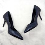 NEW Roger Vivier Metallic Leather Pointed Toe Mid Height Heel Pumps Navy Glam 35 Blue Size undefined Photo 4