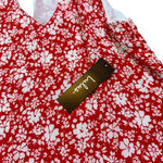Lulus  Red White Floral Print Shift Dress Flowy Keyhole Back Size Medium NWT Photo 4