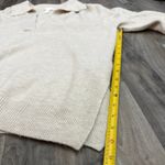 H&M  wool blend collared oatmeal neutral knit oversized sweatshirt Photo 4