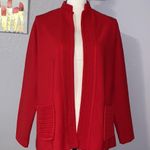 Hedy Knits vintage red knit open blazer jacket Size L Photo 1