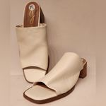 Joie  Olympia Slide Heeled Sandals Mules Women’s Bone White Cream Size 7.5 Photo 1
