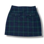 Loft  Plaid Button Trim Shift Skirt Navy and Green Photo 1