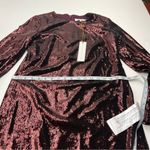 Dress the Population Maroon Port Liza Cape Sleeve Sequin Mini Dress Medium NEW Photo 9