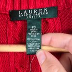Ralph Lauren New Lauren  red cable knit gold zip up jacket size petite small Photo 3