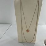 Boutique Long three strand necklace with pearl covered heart pendant. Photo 8