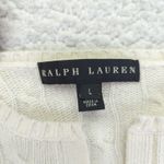 Ralph Lauren Black Label Cream Cable Knit V Neck Cashmere Sweater Womens Large Photo 2