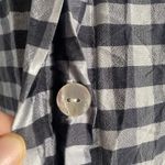 Charlotte Kellogg Palm Beach Small 100% Silk Navy Gingham Top Button Clean Girl Blue Photo 2