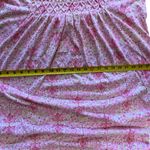 PINK LABEL Nightgown Large Pink Floral Knit Butterfly Cap Sleeve Knee Length Photo 7