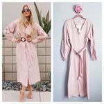 Topshop Cutwork Long Sleeve Midi Dress Photo 1