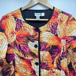 Chico's Chico’s Geo Floral Reversible Embroidered Quilted 100% Cotton Jacket Size 1/M Photo 2