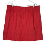 J.Crew  Women's Skirt Mini Sidewalk City Linen‎ Blend Lined Elastic Waist Red 14 Photo 0