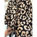 UMGEE USA Leopard Print Button Up Shirt Women's Size Medium Black Tan batwing Photo 2