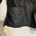 Theory  Black Lambskin Leather Open Front Jacket Size Small Photo 2