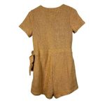 fab'rik NWT  Reese Knit Romper Womens L Mustard Yellow V-Neck Tie Waist Earthy Photo 2