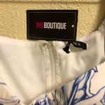 BANJUL  Blue Porcelain Floral Print Puff Sleeve Corset Crop Top size M . Photo 6