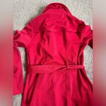 Forever 21 Red button collared lightweight pea coat with waist tie belt Photo 3