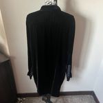 CP Shades  Velvet Silk Tunic Top Long Sleeve Black Womens Medium Photo 5
