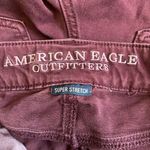 American Eagle Burgundy Midi Shorts 2 Womens Super Stretch Casual Colored Denim Photo 2