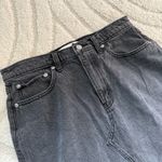 Abercrombie & Fitch  High Rise Black Denim Midi Skirt Photo 3
