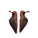 BCBGirls Embossed Brown Leather Pointed Toe Heels Size 10B Photo 6