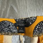 Ann Taylor Factory Mustard Yellow Medallion Drapey Pleat High Rise Shorts Sz 14 Photo 3
