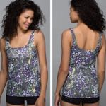 Lululemon  Women’s 4 Amala Tank‎ Athletic Purple Green Floral Multi Built In Bra Photo 1