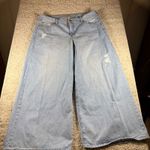 Eloquii  Wide Leg Jeans Distressed Light Wash Size 14 Photo 0