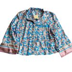 Free People Free‎ People M Pillow Talk Satin Pajama Set Lilac Blue Floral Print Silky New Photo 8