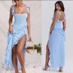 House Of CB  'Ariela' Soft Blue Ruffle Maxi Dress NWOT size XS‎ Photo 15
