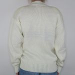 Vintage 80s Floral Granny Cottagecore Sweater White Size M Photo 1