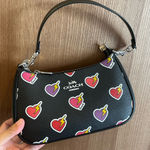 Coach Teri Shoulder Bag With Heart Bolt Print # CY346 Photo 0