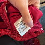 JJ's House  red lacy embellished high neck formal dress Photo 5