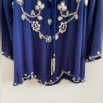 Raga Blue Beaded Meredith Coastal Beachy Bell Sleeve Blouse Size XS New W/ Tag Photo 5