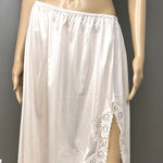 Bali Vintage Half Slip Skirt Plus Size 2X Walking Slit Lace USA Dusty Pink Beige Photo 0