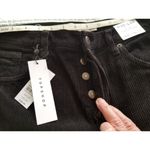 Topshop Black Straight Leg Corduroy High Rise Button Fly Jeans Womens 30/30 US 8 Photo 2
