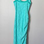 Lovers + Friends Forest Ruched Slit Asymmetric Neck Midi Dress Seafoam Green Photo 7