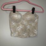 Timing Cream and White Lace Crop Top Photo 1