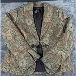 Peck & Peck Paisley Brocade Blazer Jacket Metallic Lurex Boho Frog Closure 6 Photo 3