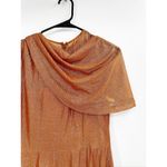 Lela Rose Shimmer Asymmetric Drape Detail Silk Blend Tulle Dress 6 Orange Photo 7