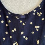 SKIMS New  Cotton Rib Tank Navy Daisy Print Photo 4