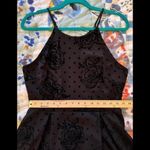 AQUA  BLOOMINGDALE’S L Polka Dot Velvet Rose-Embossed Mini Dress Photo 7