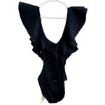 Anthropologie NWT  Boamar Black Ruffle One‎ Piece Swimsuit Size M Feminine Luxury Photo 1
