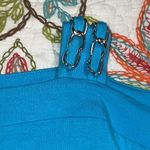 Peck & Peck  women's small blue cold shoulder blouse with chain accents workwear Photo 3