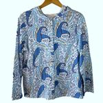 Fresh Produce Blue & White Abstract Print Cotton Hoodie Jacket Size XL Photo 1