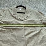 White Stag  Woman's XL Tan  Button Up Short Sleeve Collar 100% Cotton Fabric Photo 5