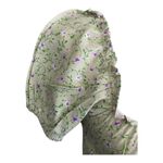 Motel -LIGHT GREEN FLORAL CROP TOP-SIZE MEDIUM Adorable green crop top with little purple flowers, side zipper, puff sleeves, size medium, excellent condition  Measurements: Bust: armpit to armpit 17 inches  Length: shoulder seam to bottom 16 inches Photo 3