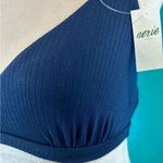 Aerie New with tags  ribbed blue triangle bralette in size small Photo 1