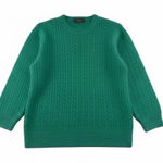 J.Crew Italian Cashmere Cable Knit Crewneck Sweater Green 3/4 Sleeve Size S Photo 0